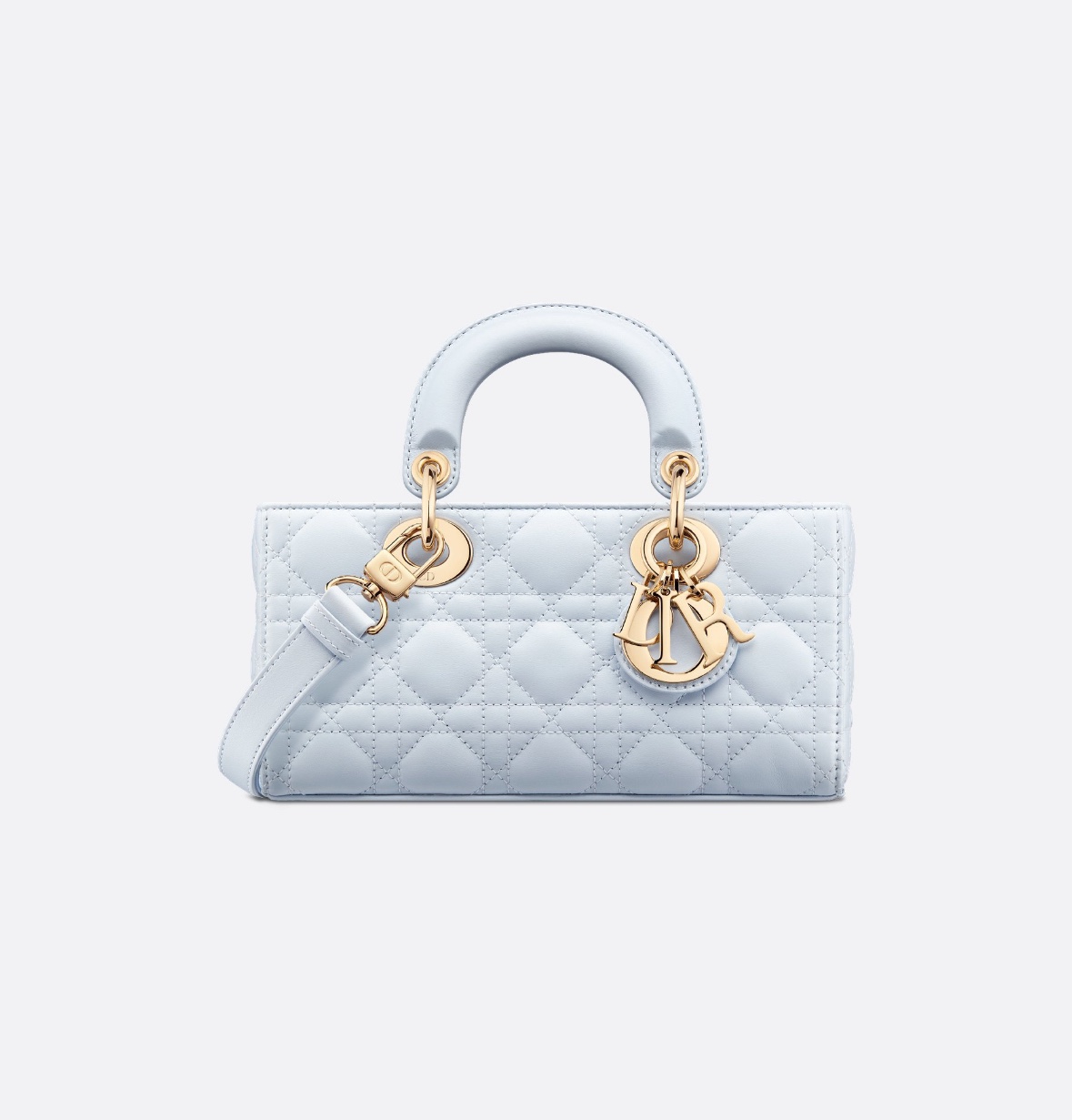 dior lady d-joy small pale pink lambskin cannage quilt horizontal multi strap hand shoulder crossbody bag